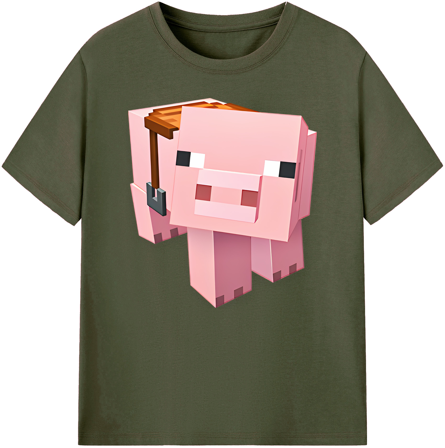 （画像用） マインクラフト ブロックの世界 Minecraft MC Block world 綿100％ メンズ半袖Tシャツ｜肌触りやわらか＆通気性